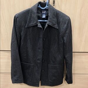 GAP woman’s Charcoal Gray button front blended Wool Jacket size XS